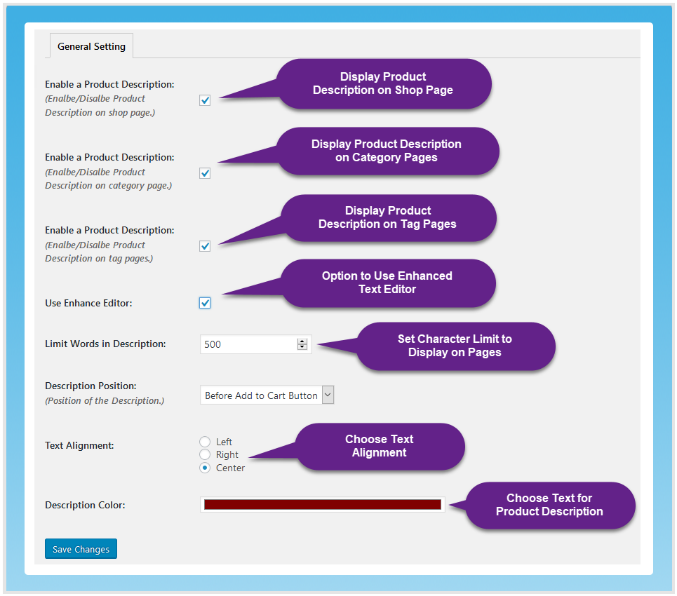 Product Description Plugin Show on Shop Page by extendons